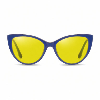 Lentes de sol Fiore 1010 Verde con cristal amarillo polarizado UV400, vista frontal para mujer #color_amarillo #foto_frontal