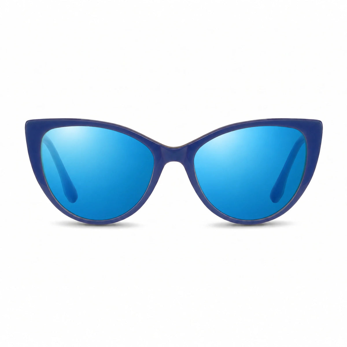 Lentes de sol Fiore 1010 Verde con cristal espejado azul polarizado UV400, vista frontal para mujer #color_espejado-azul #foto_frontal