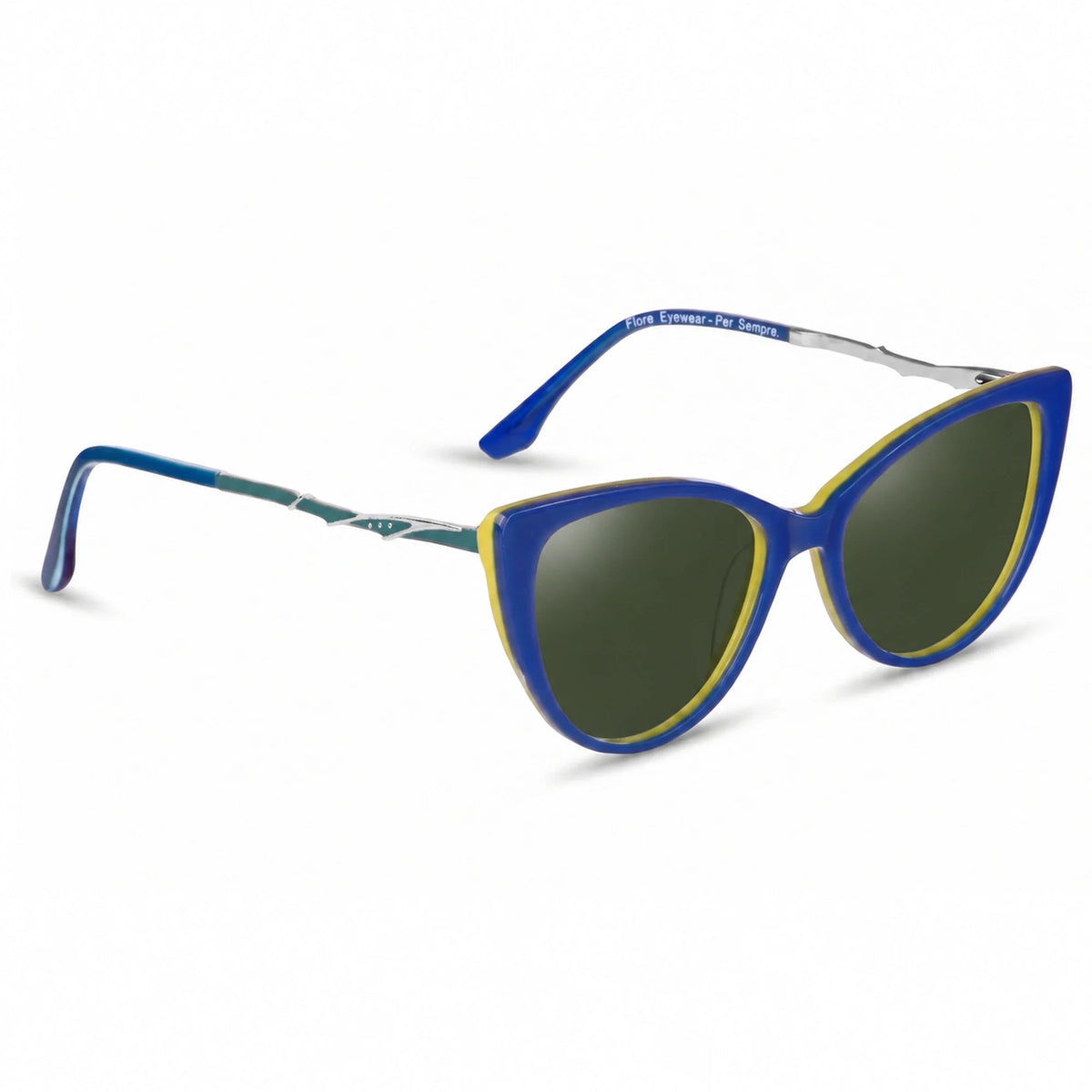 Lentes de sol Fiore 1010 Verde con cristal G15 polarizado UV400, vista en tres cuartos para mujer #color_g15