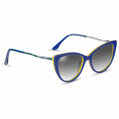 Lentes de sol Fiore 1010 Verde con cristal gradiente gris polarizado UV400, vista en tres cuartos para mujer #color_gradiente-gris