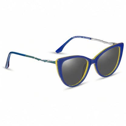 Lentes de sol Fiore 1010 Verde con cristal negro polarizado UV400, vista en tres cuartos para mujer #color_negro