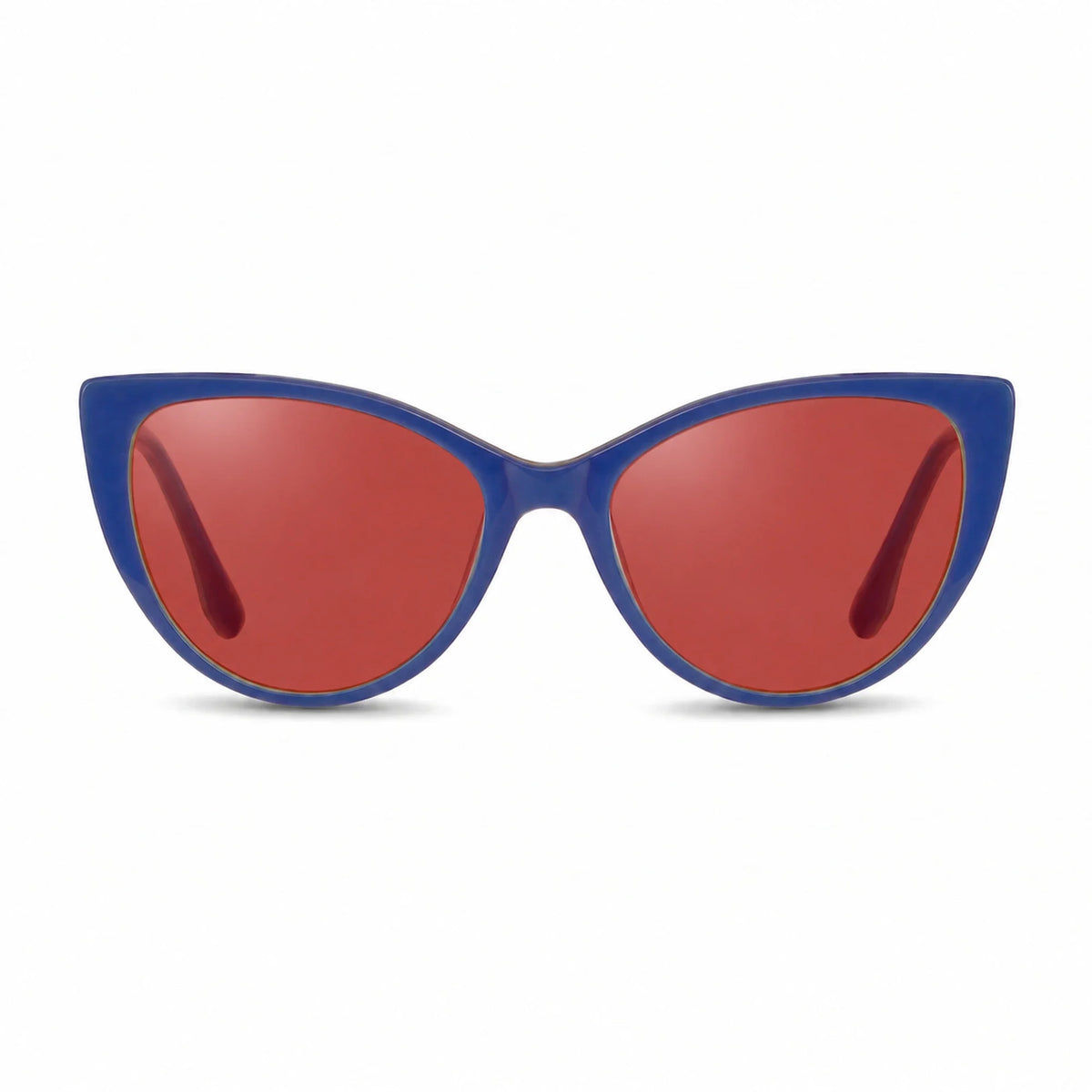 Lentes de sol Fiore 1010 Verde con cristal rojo polarizado UV400, vista frontal para mujer #color_rojo #foto_frontal