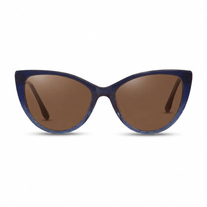 Lentes de sol Fiore 1010 Azul con cristal café polarizado UV400, vista frontal para mujer #color_cafe #foto_frontal