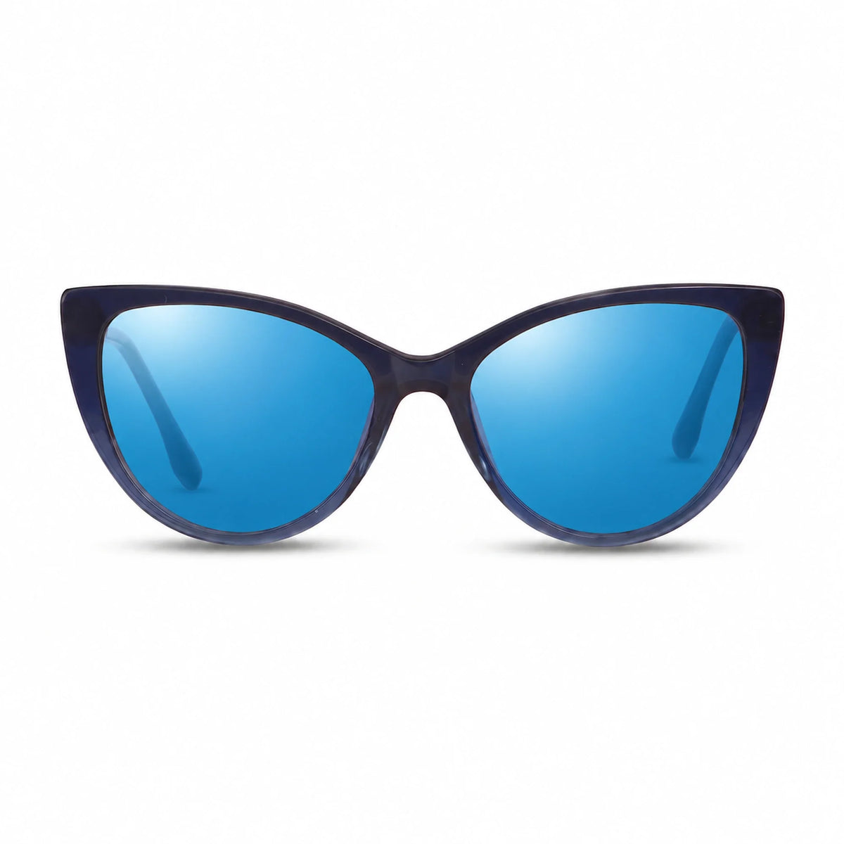 Lentes de sol Fiore 1010 Azul con cristal espejado azul polarizado UV400, vista frontal para mujer #color_espejado-azul #foto_frontal