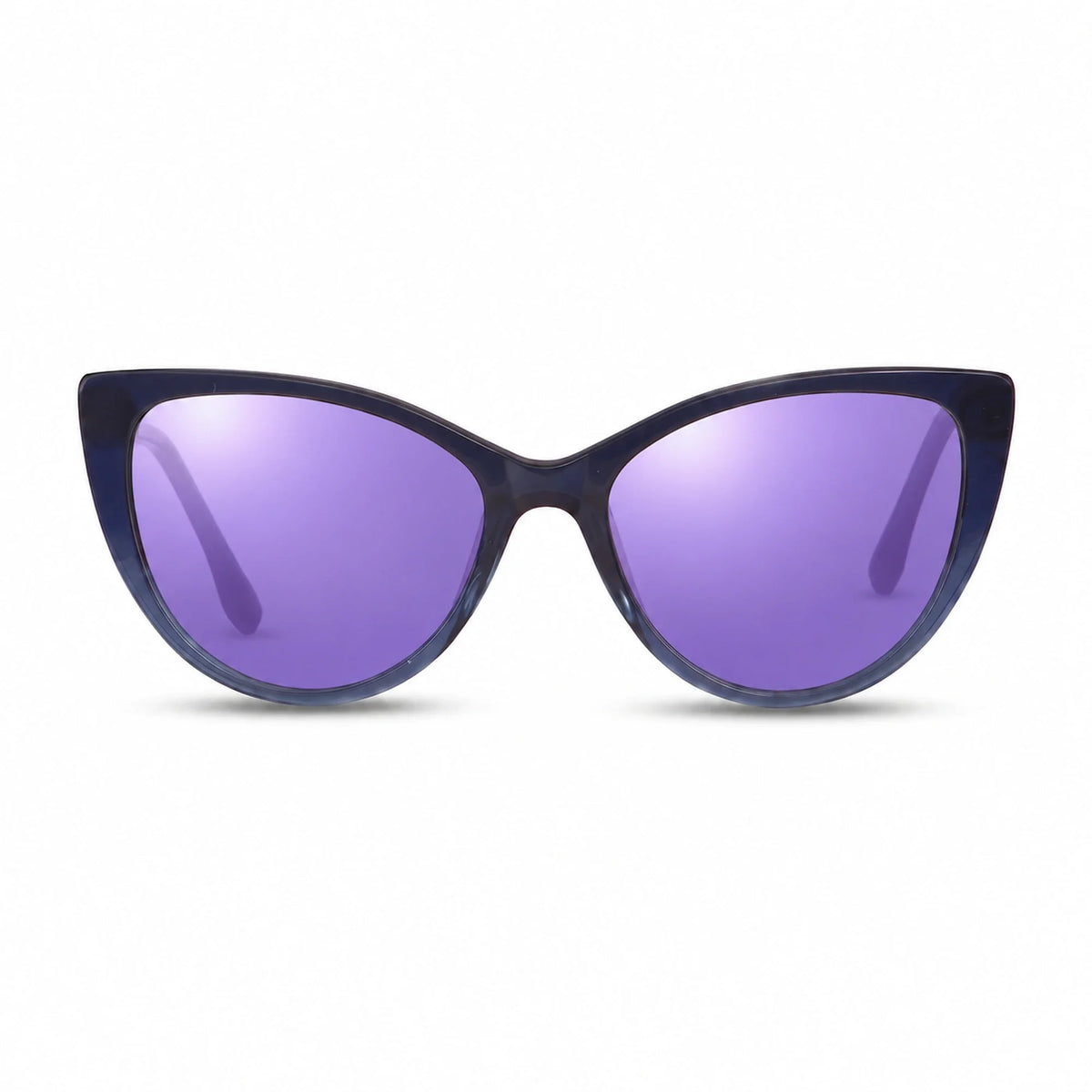 Lentes de sol Fiore 1010 Azul con cristal espejado morado polarizado UV400, vista frontal para mujer #color_espejado-morado #foto_frontal