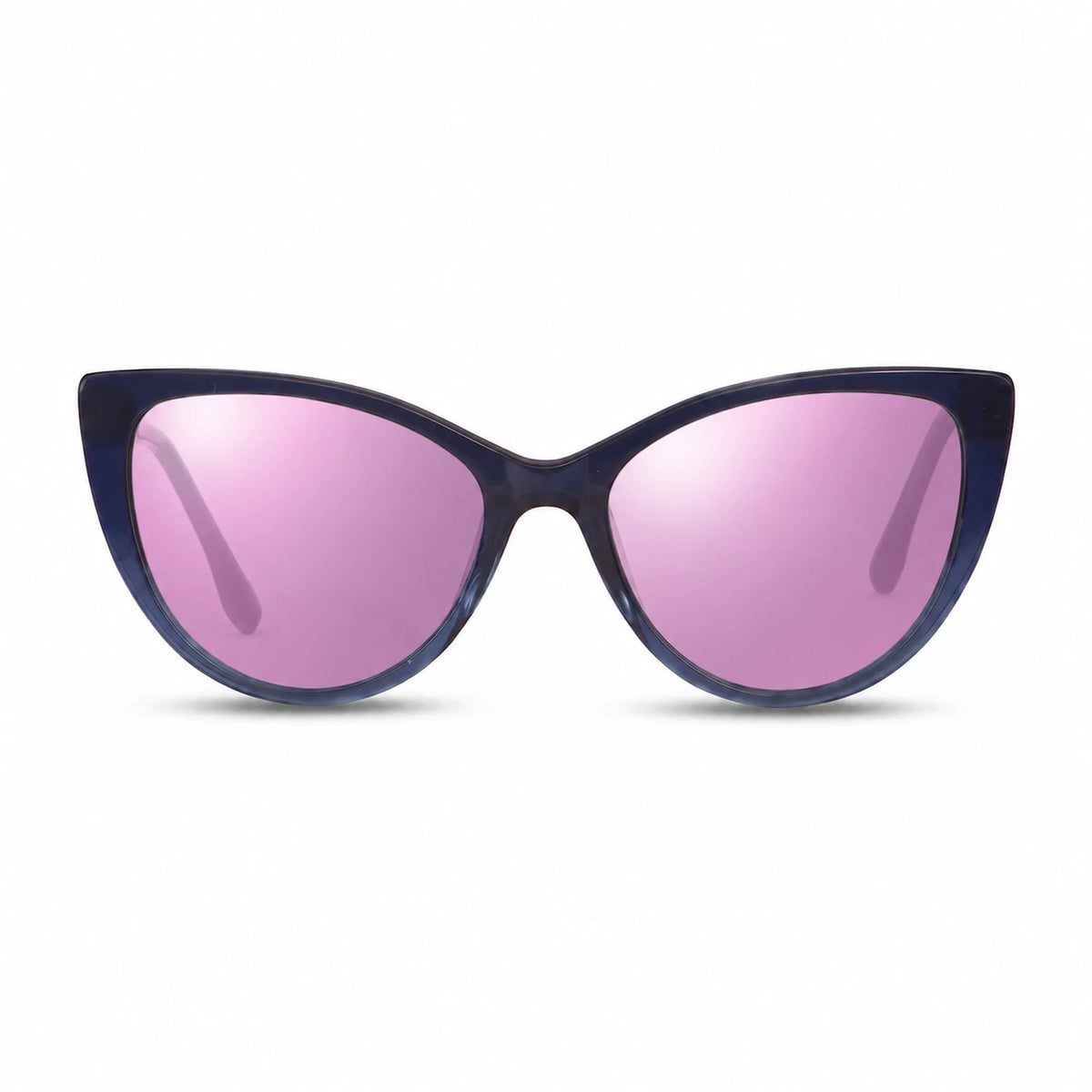 Lentes de sol Fiore 1010 Azul con cristal espejado rosado polarizado UV400, vista frontal para mujer #color_espejado-rosado #foto_frontal