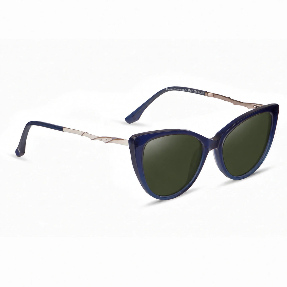 Lentes de sol Fiore 1010 Azul con cristal G15 polarizado UV400, vista en tres cuartos para mujer #color_g15