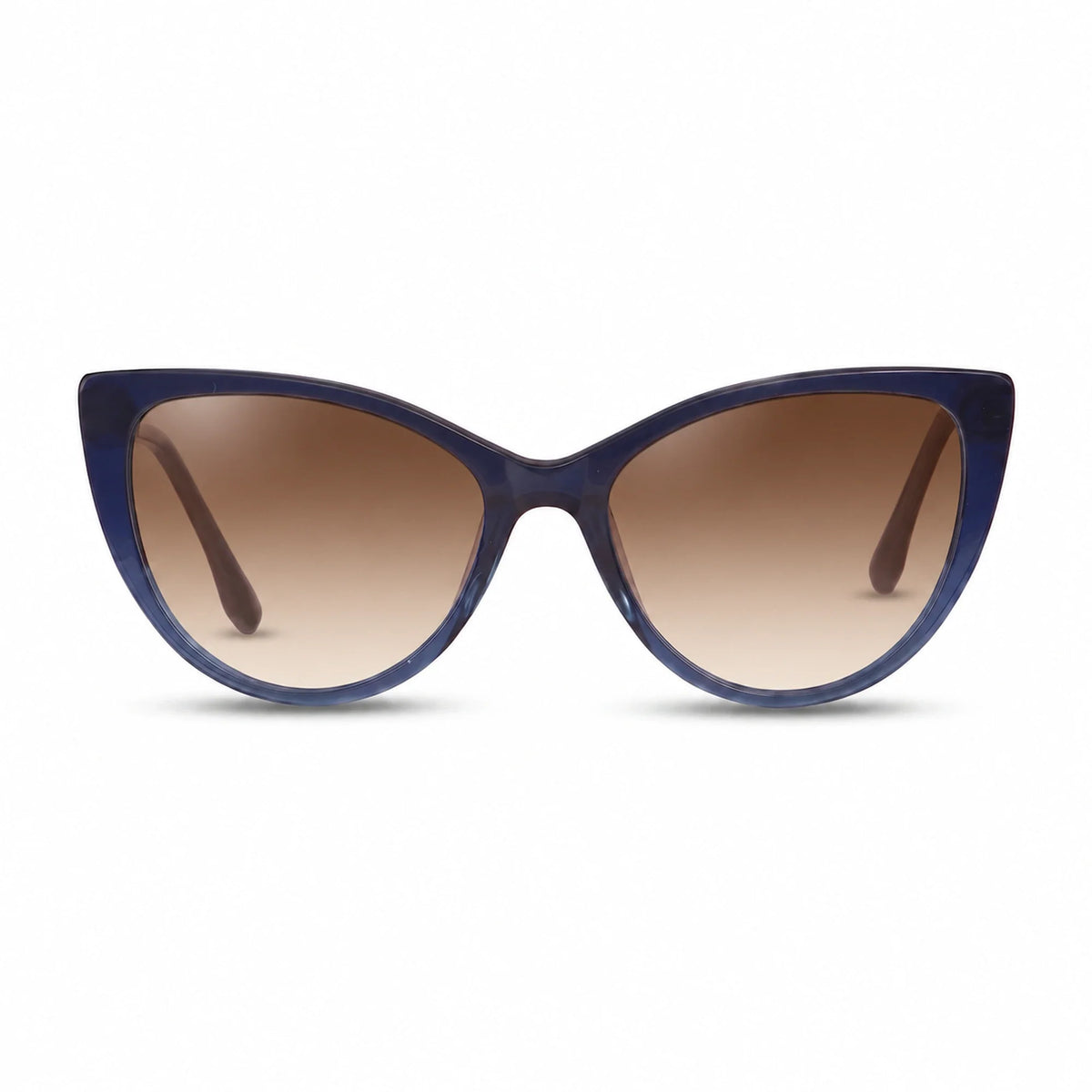 Lentes de sol Fiore 1010 Azul con cristal gradiente café polarizado UV400, vista frontal para mujer #color_gradiente-cafe #foto_frontal