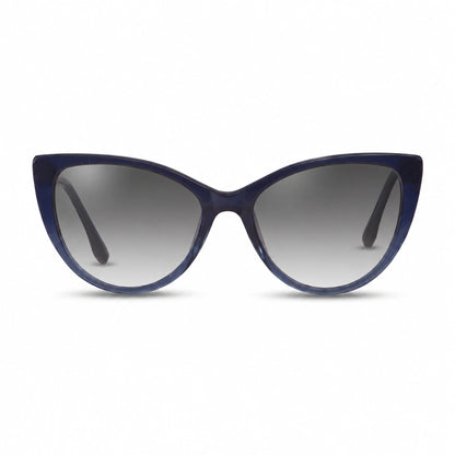 Lentes de sol Fiore 1010 Azul con cristal gradiente gris polarizado UV400, vista frontal para mujer #color_gradiente-gris #foto_frontal