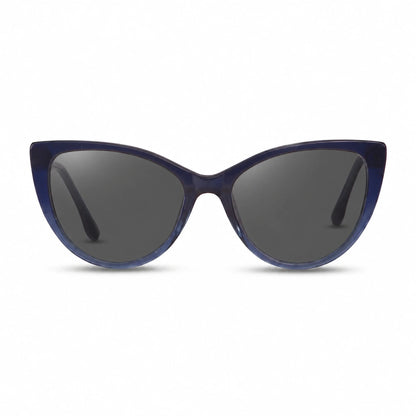 Lentes de sol Fiore 1010 Azul con cristal negro polarizado UV400, vista frontal para mujer #color_negro #foto_frontal