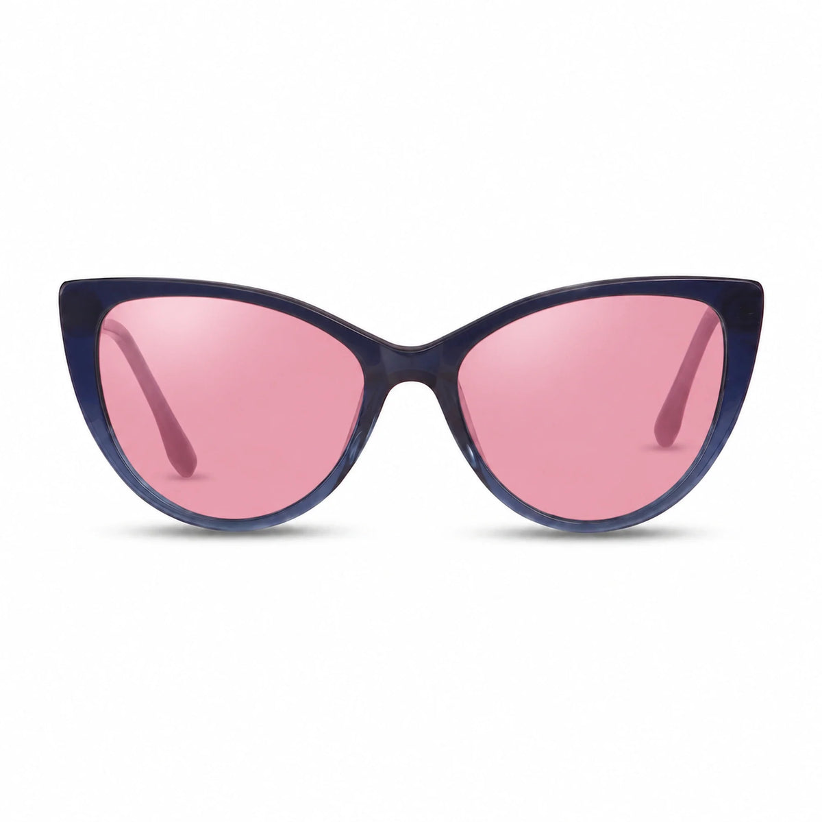 Lentes de sol Fiore 1010 Azul con cristal rosado polarizado UV400, vista frontal para mujer #color_rosado #foto_frontal