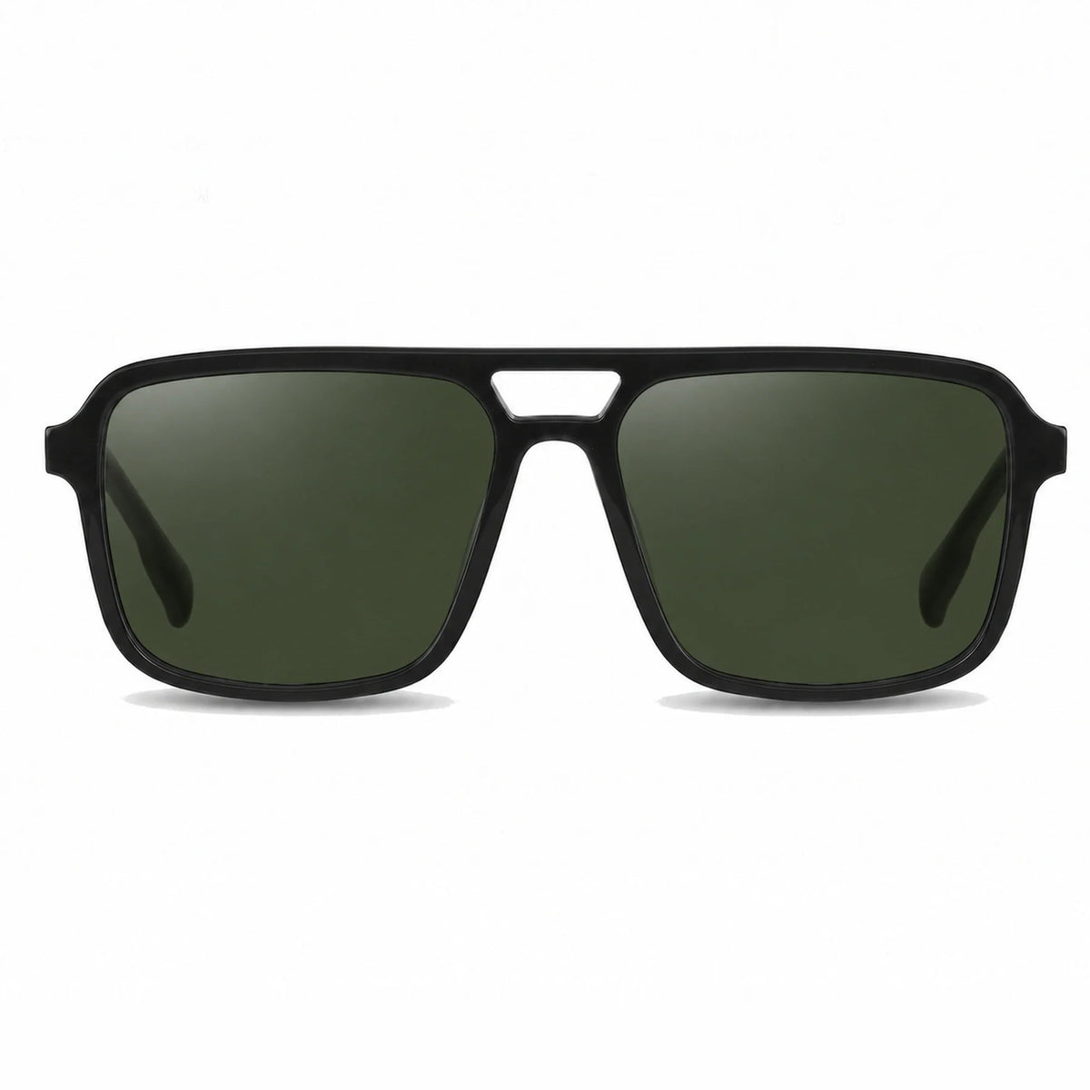 Lentes de sol Fiore 1014 Negro con cristal G15 polarizado UV400, vista frontal para hombre y mujer #color_g15 #foto_frontal