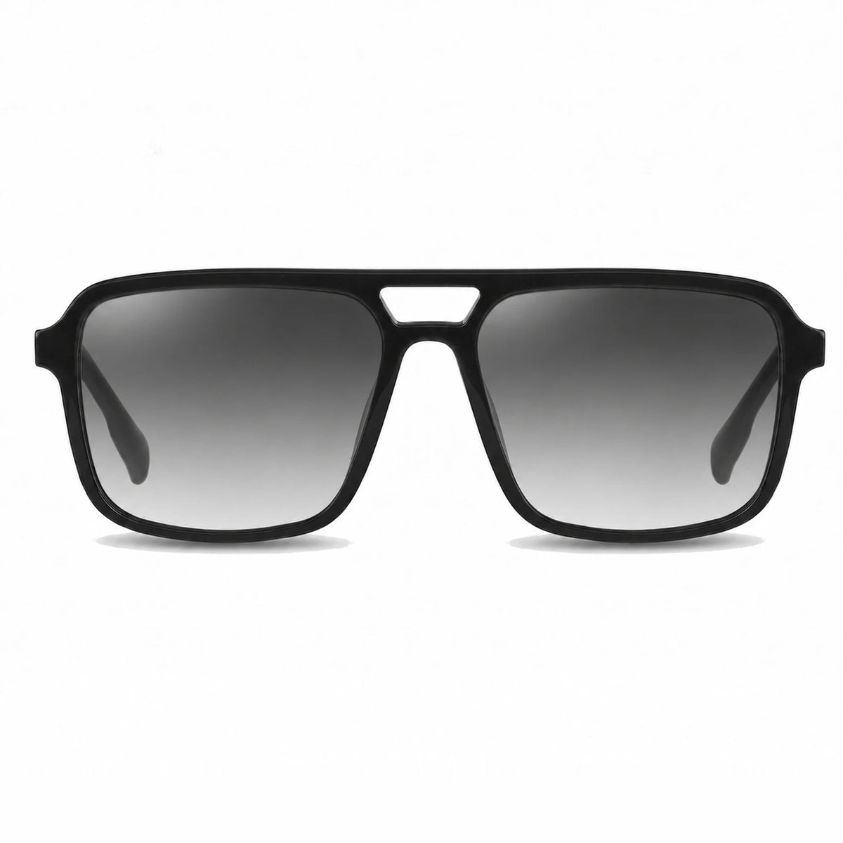 Lentes de sol Fiore 1014 Negro con cristal gradiente gris polarizado UV400, vista frontal para hombre y mujer #color_gradiente-gris #foto_frontal