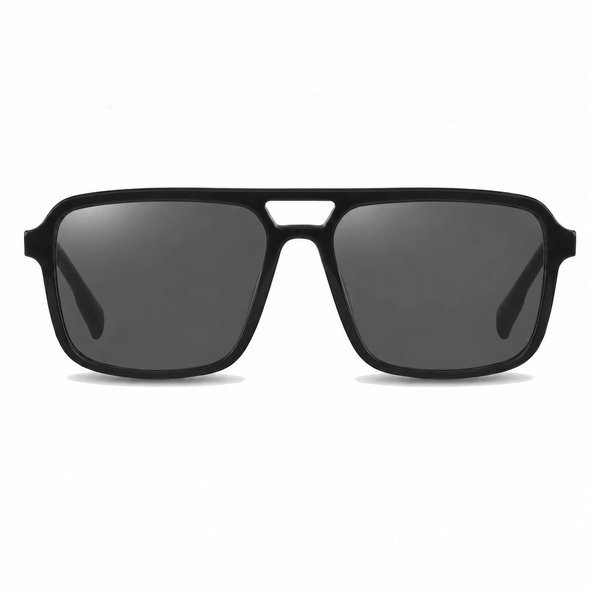 Lentes de sol Fiore 1014 Negro con cristal negro polarizado UV400, vista frontal para hombre y mujer #color_negro #foto_frontal