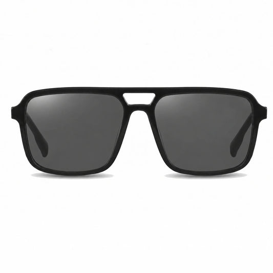 Lentes de sol Fiore 1014 Negro con cristal negro polarizado UV400, vista frontal para hombre y mujer #color_negro #foto_frontal