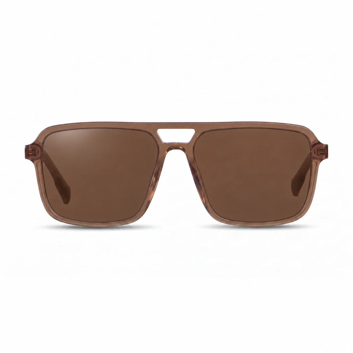 Lentes de sol Fiore 1014 Brown con cristal café polarizado UV400, vista frontal para hombre y mujer #color_cafe #foto_frontal