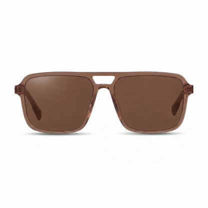 Lentes de sol Fiore 1014 Brown con cristal café polarizado UV400, vista frontal para hombre y mujer #color_cafe #foto_frontal