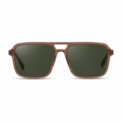 Lentes de sol Fiore 1014 Brown con cristal G15 polarizado UV400, vista frontal para hombre y mujer #color_g15 #foto_frontal
