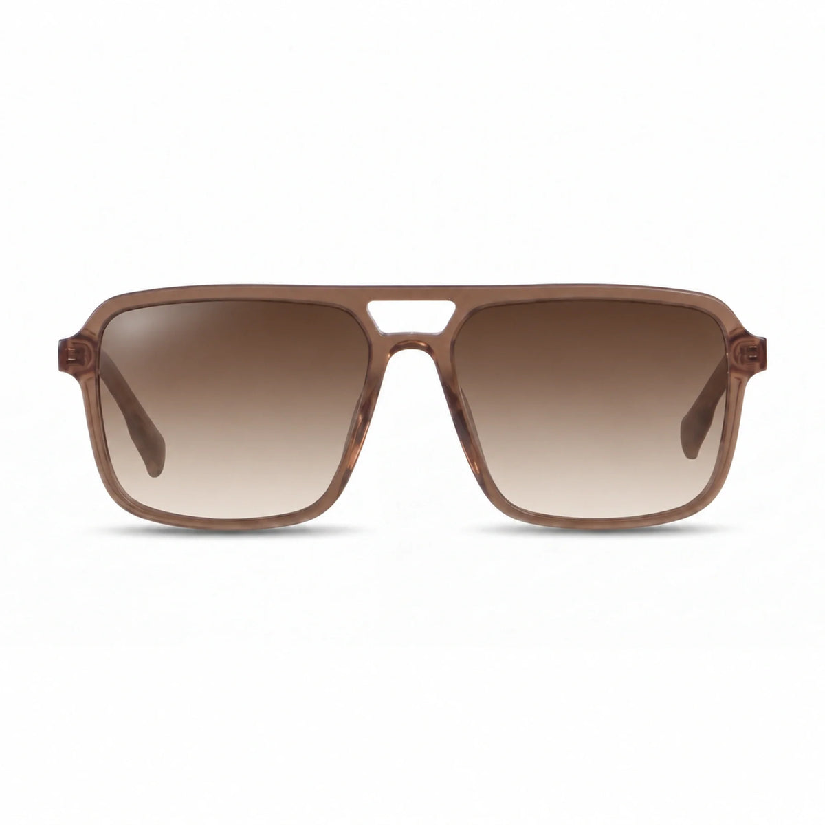 Lentes de sol Fiore 1014 Brown con cristal gradiente café polarizado UV400, vista frontal para hombre y mujer #color_gradiente-cafe #foto_frontal