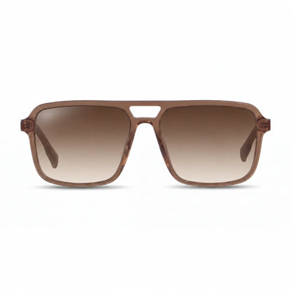 Lentes de sol Fiore 1014 Brown con cristal gradiente café polarizado UV400, vista frontal para hombre y mujer #color_gradiente-cafe #foto_frontal