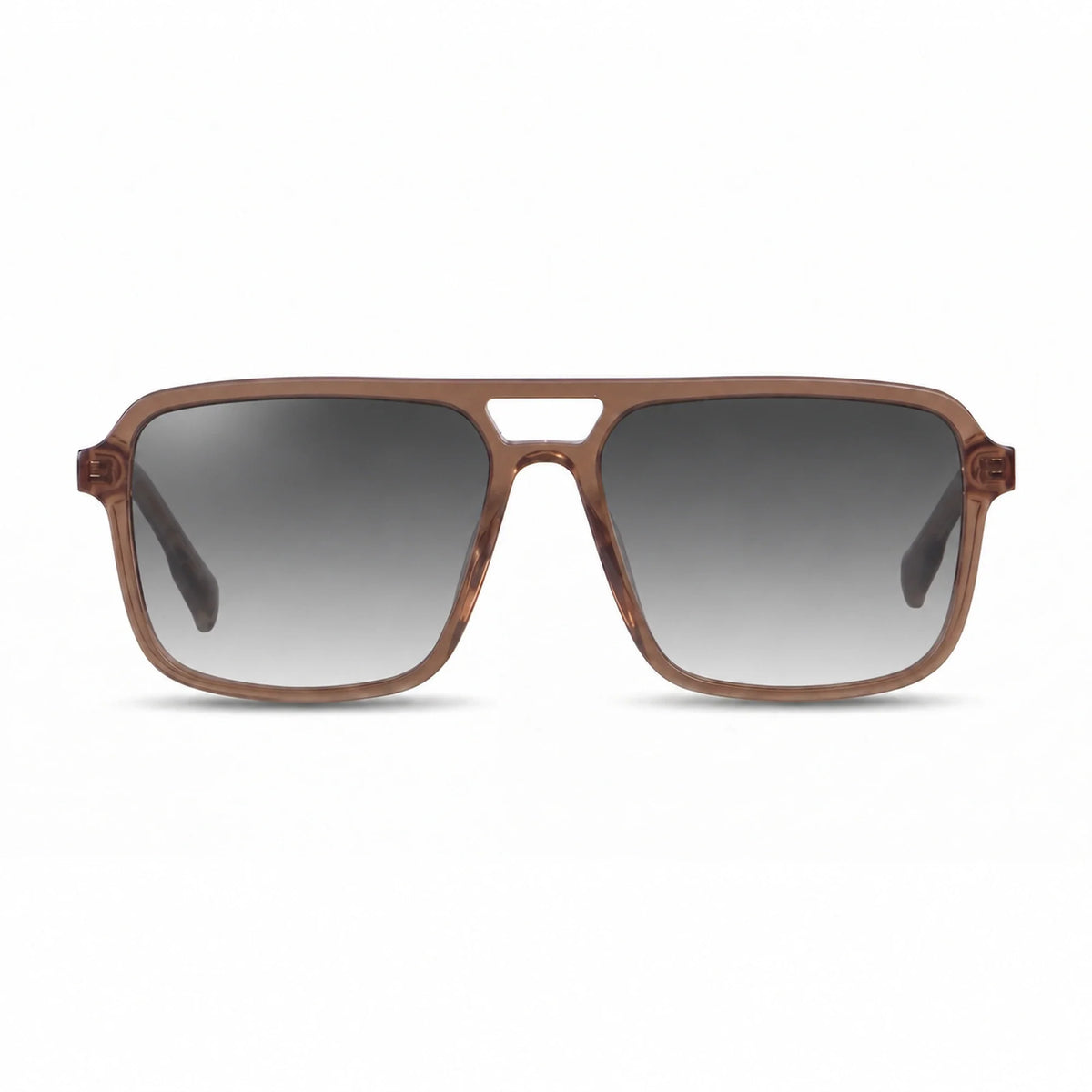 Lentes de sol Fiore 1014 Brown con cristal gradiente gris polarizado UV400, vista frontal para hombre y mujer #color_gradiente-gris #foto_frontal