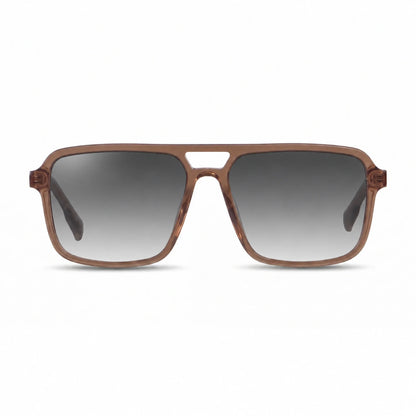 Lentes de sol Fiore 1014 Brown con cristal gradiente gris polarizado UV400, vista frontal para hombre y mujer #color_gradiente-gris #foto_frontal