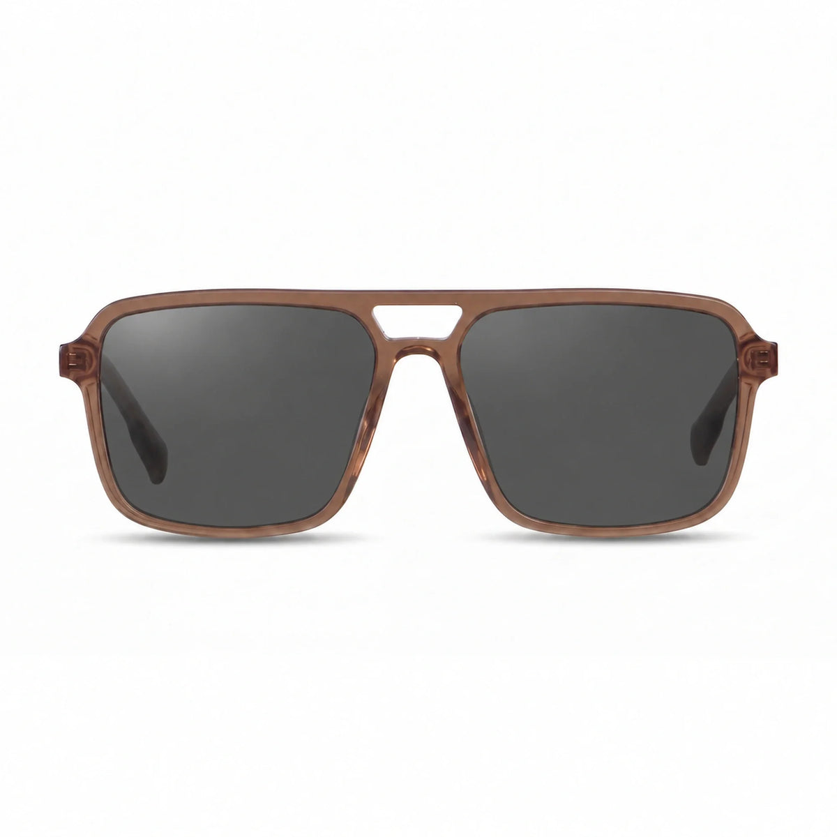 Lentes de sol Fiore 1014 Brown con cristal negro polarizado UV400, vista frontal para hombre y mujer #color_negro #foto_frontal