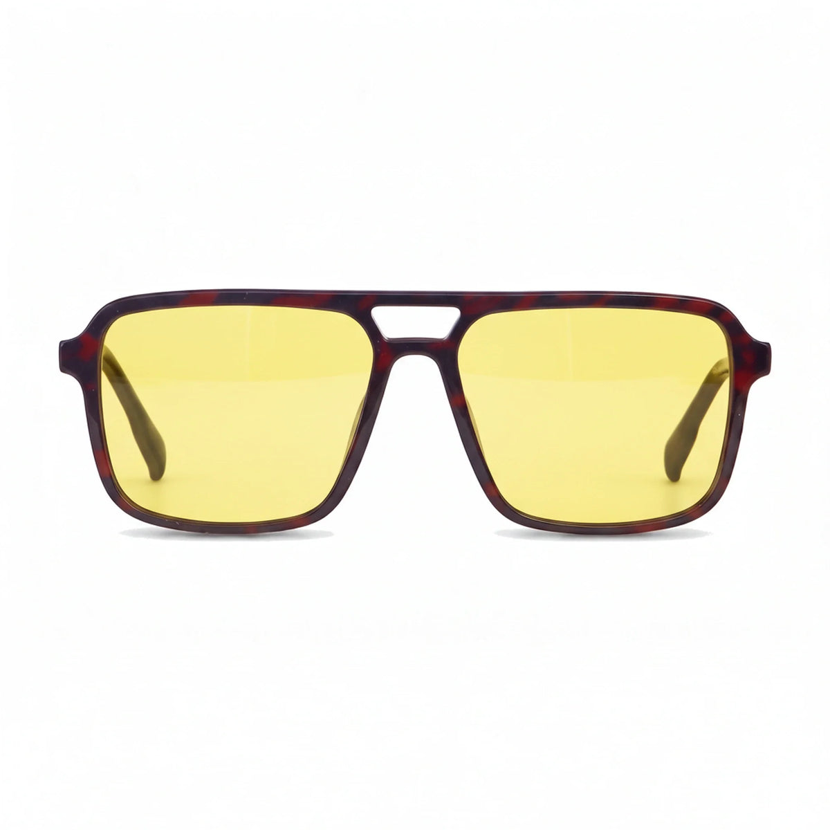 Lentes de sol Fiore 1014 Rojo con cristal amarillo polarizado UV400, vista frontal para hombre y mujer #color_amarillo #foto_frontal