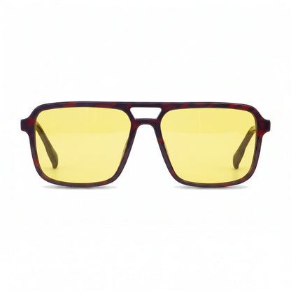 Lentes de sol Fiore 1014 Rojo con cristal amarillo polarizado UV400, vista frontal para hombre y mujer #color_amarillo #foto_frontal