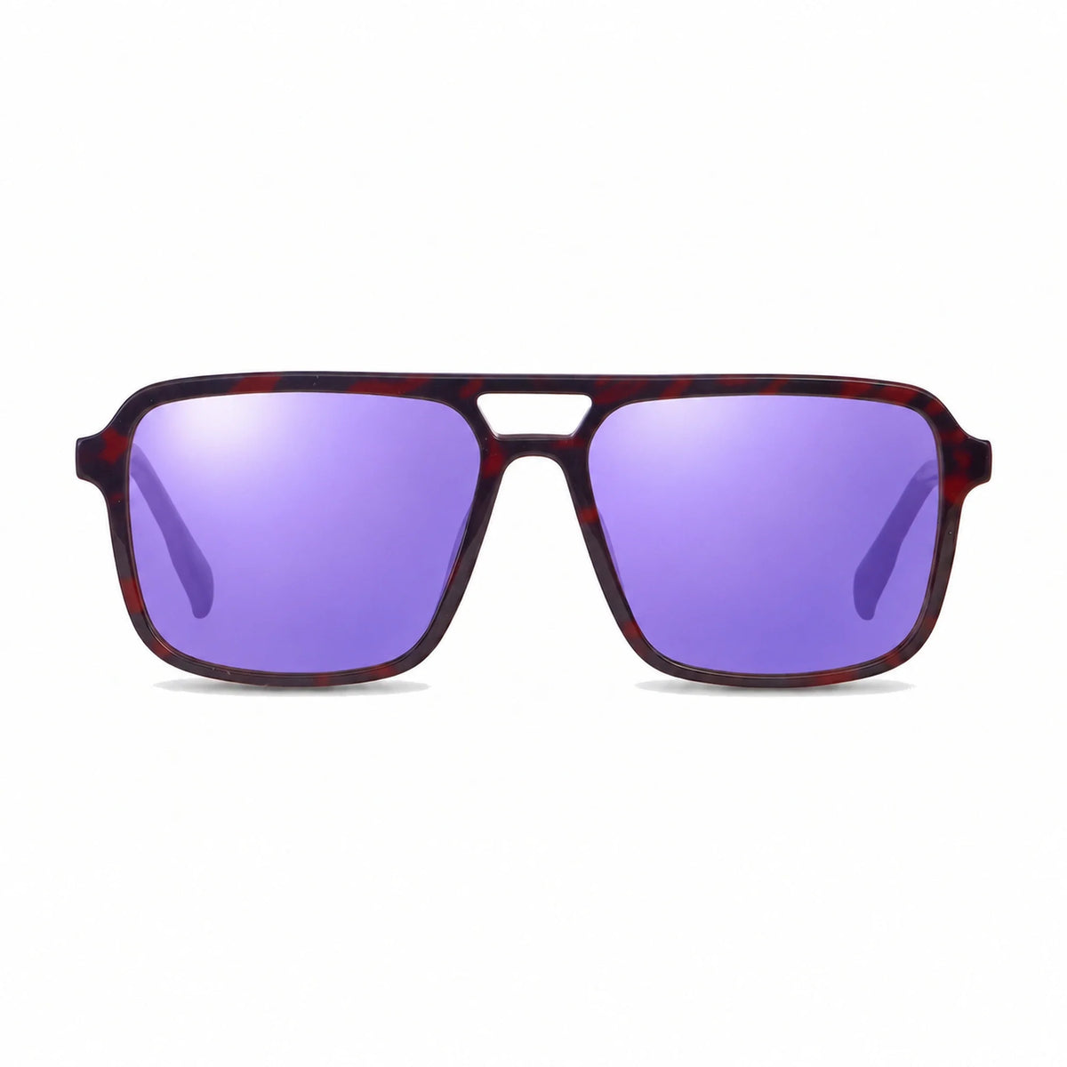 Lentes de sol Fiore 1014 Rojo con cristal espejado morado polarizado UV400, vista frontal para hombre y mujer #color_espejado-morado #foto_frontal