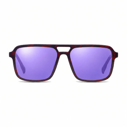 Lentes de sol Fiore 1014 Rojo con cristal espejado morado polarizado UV400, vista frontal para hombre y mujer #color_espejado-morado #foto_frontal