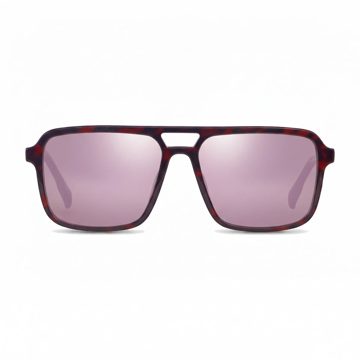 Lentes de sol Fiore 1014 Rojo con cristal espejado rosado polarizado UV400, vista frontal para hombre y mujer #color_espejado-rosado #foto_frontal