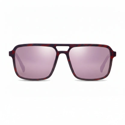 Lentes de sol Fiore 1014 Rojo con cristal espejado rosado polarizado UV400, vista frontal para hombre y mujer #color_espejado-rosado #foto_frontal