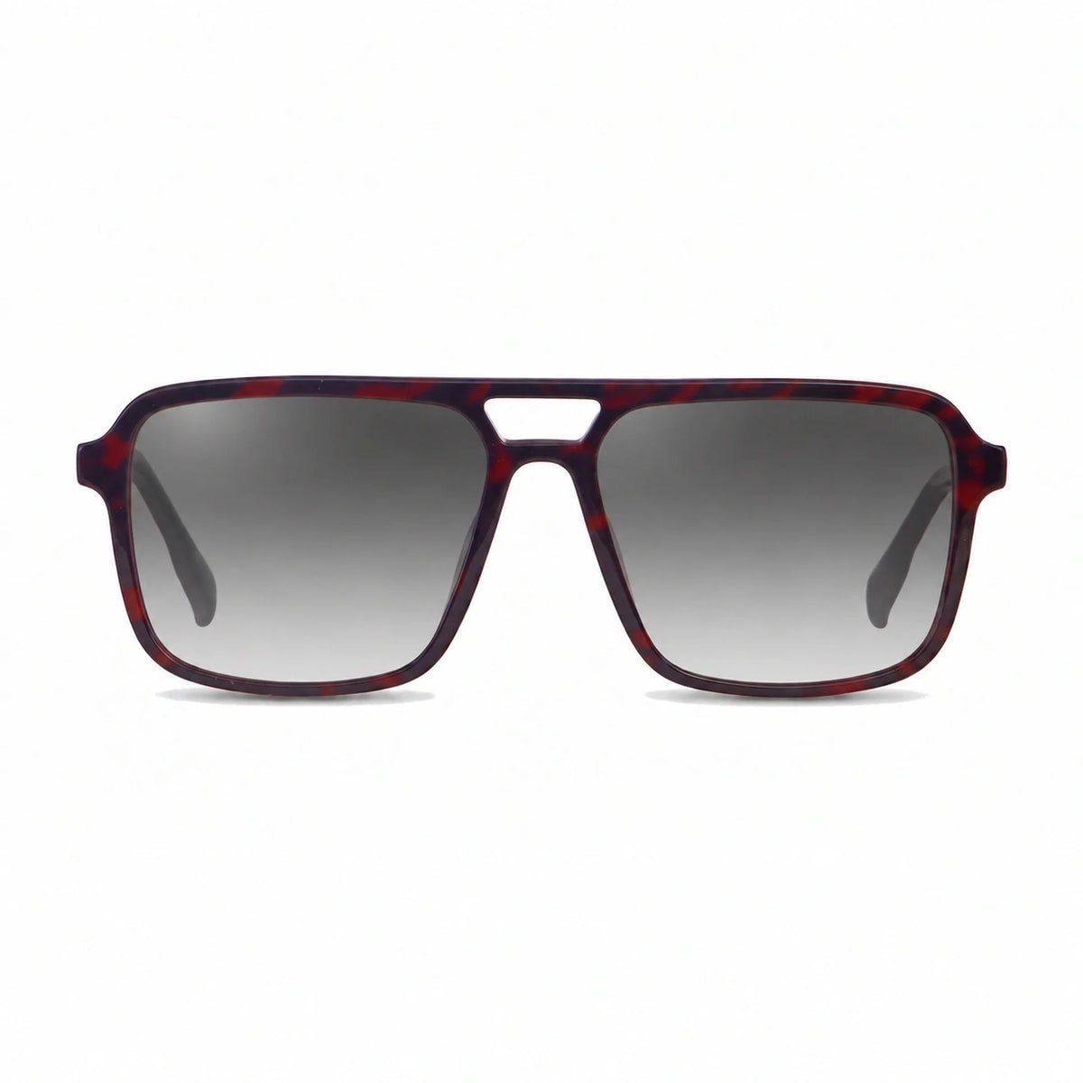 Lentes de sol Fiore 1014 Rojo con cristal gradiente gris polarizado UV400, vista frontal para hombre y mujer #color_gradiente-gris #foto_frontal