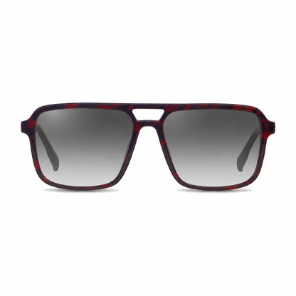 Lentes de sol Fiore 1014 Rojo con cristal gradiente gris polarizado UV400, vista frontal para hombre y mujer #color_gradiente-gris #foto_frontal