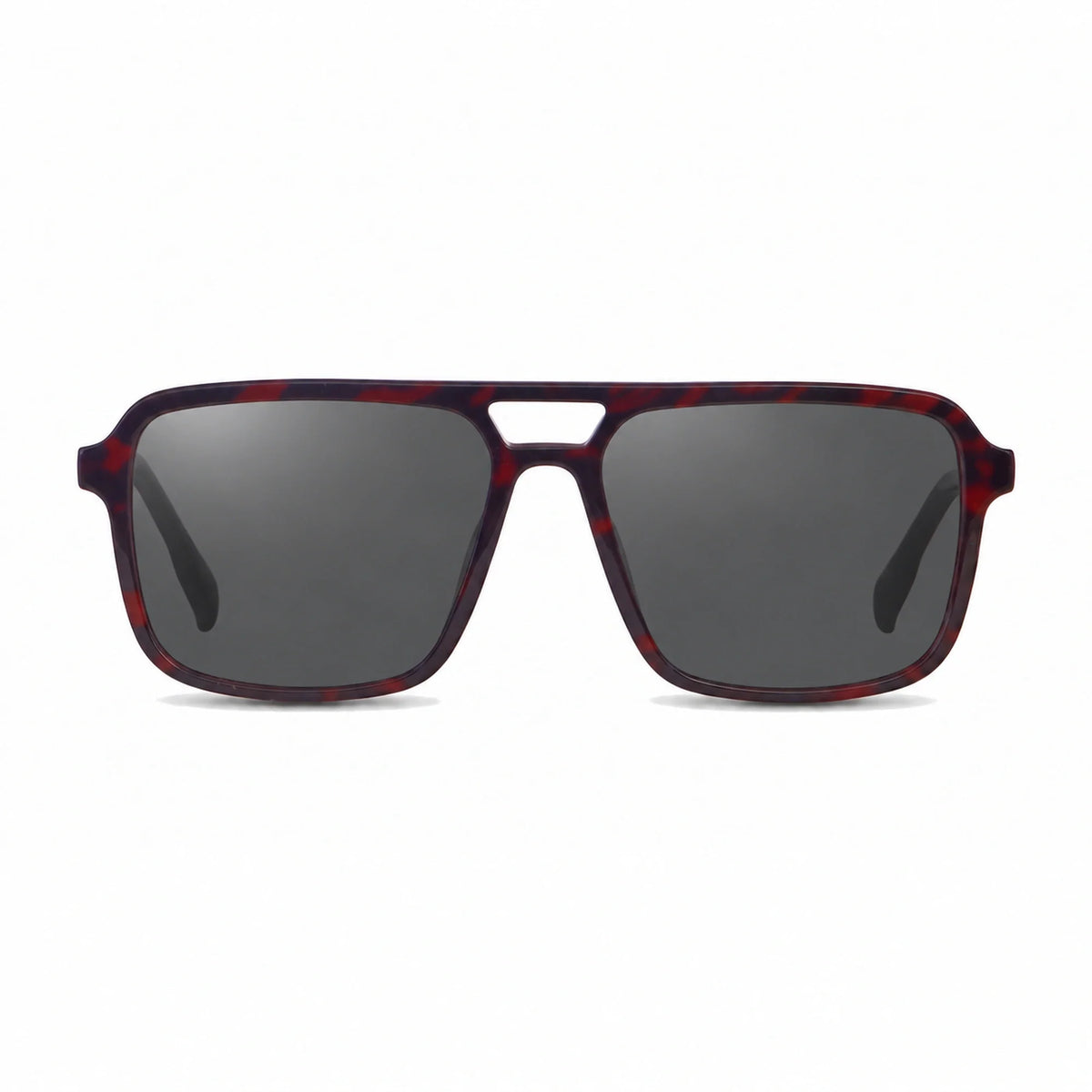 Lentes de sol Fiore 1014 Rojo con cristal negro polarizado UV400, vista frontal para hombre y mujer #color_negro #foto_frontal