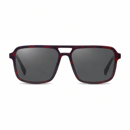 Lentes de sol Fiore 1014 Rojo con cristal negro polarizado UV400, vista frontal para hombre y mujer #color_negro #foto_frontal