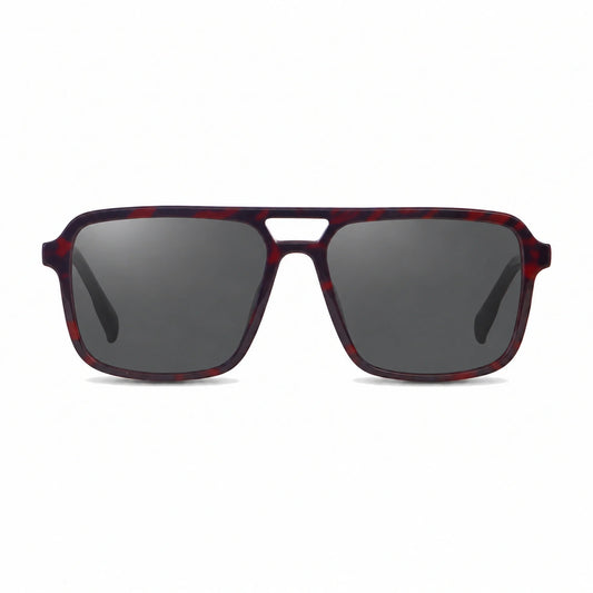 Lentes de sol Fiore 1014 Rojo con cristal negro polarizado UV400, vista frontal para hombre y mujer #color_negro #foto_frontal