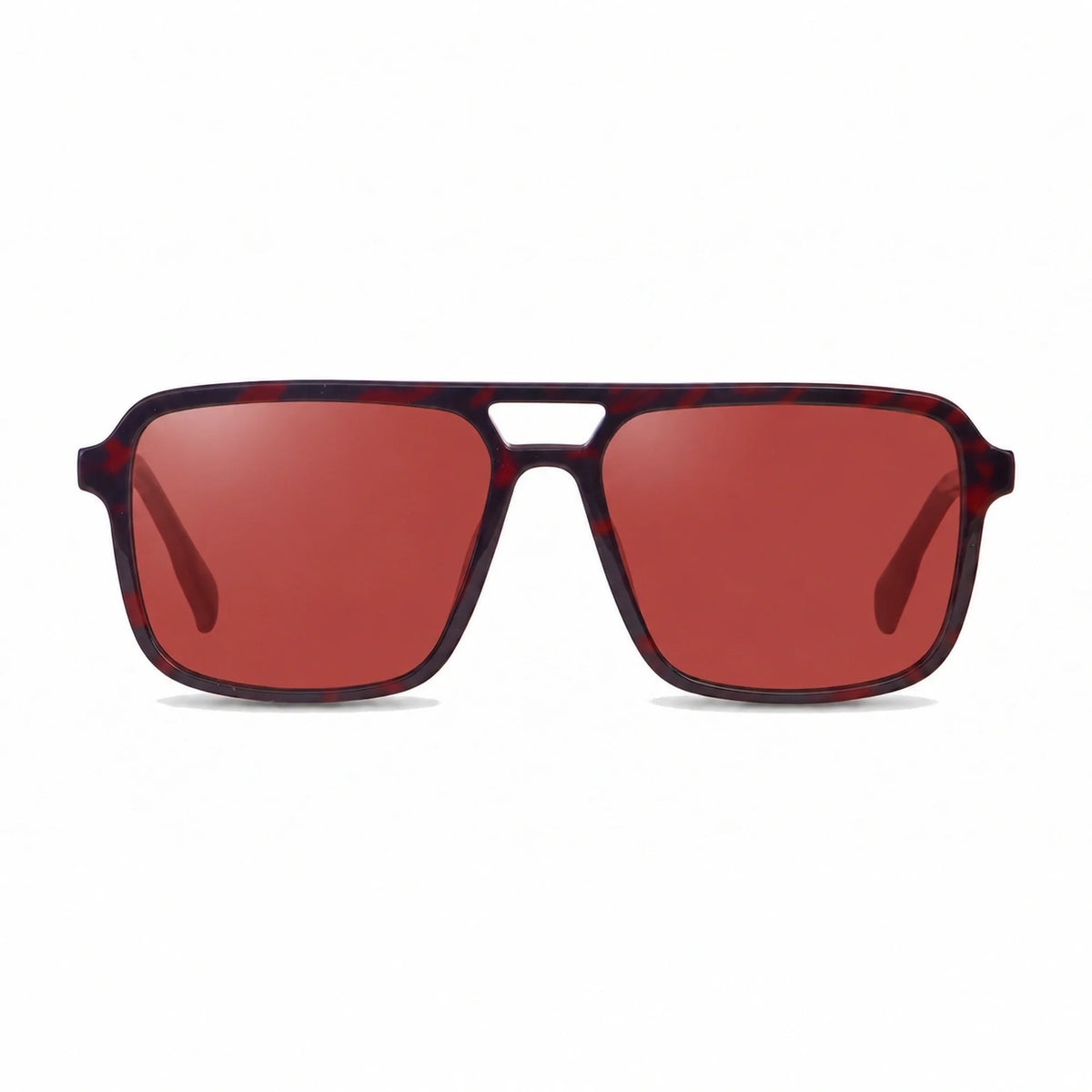 Lentes de sol Fiore 1014 Rojo con cristal rojo polarizado UV400, vista frontal para hombre y mujer #color_rojo #foto_frontal