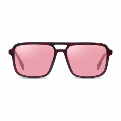 Lentes de sol Fiore 1014 Rojo con cristal rosado polarizado UV400, vista frontal para hombre y mujer #color_rosado #foto_frontal