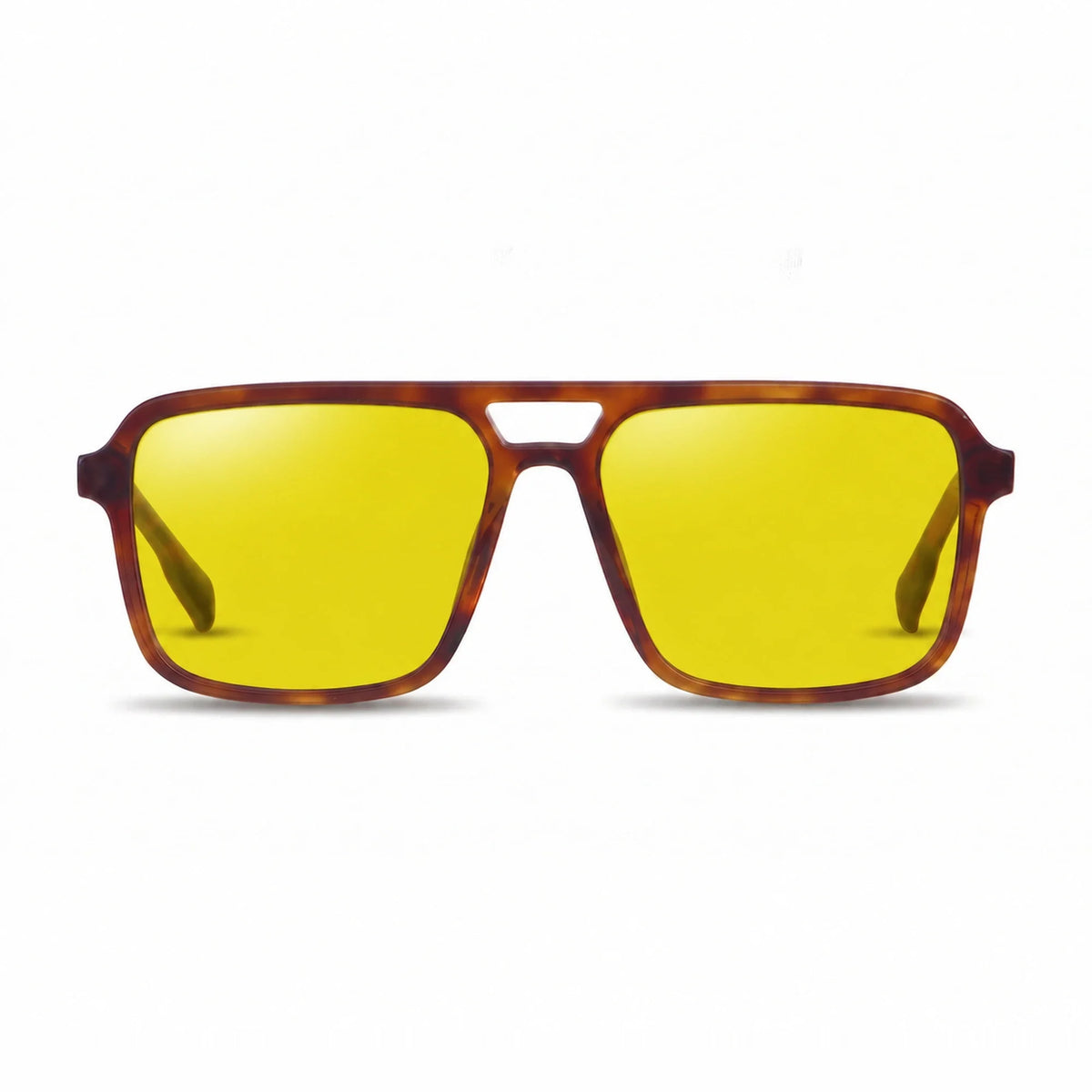 Lentes de sol Fiore 1014 Carey con cristal amarillo polarizado UV400, vista frontal para hombre y mujer #color_amarillo #foto_frontal