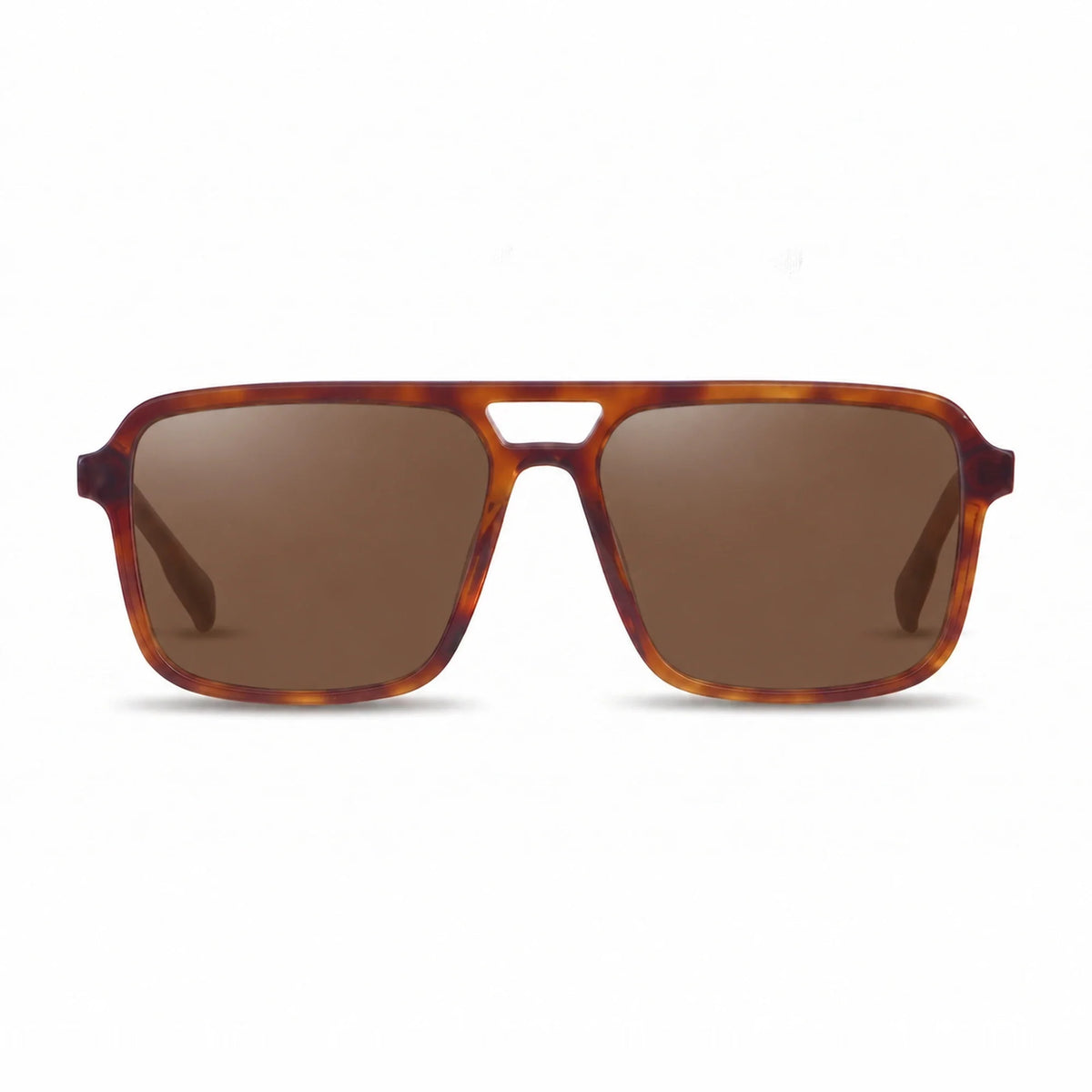Lentes de sol Fiore 1014 Carey con cristal café polarizado UV400, vista frontal para hombre y mujer #color_cafe #foto_frontal