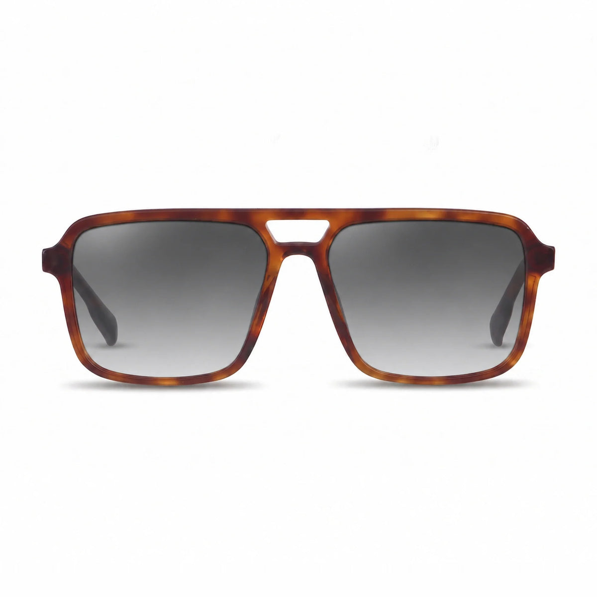 Lentes de sol Fiore 1014 Carey con cristal gradiente gris polarizado UV400, vista frontal para hombre y mujer #color_gradiente-gris #foto_frontal