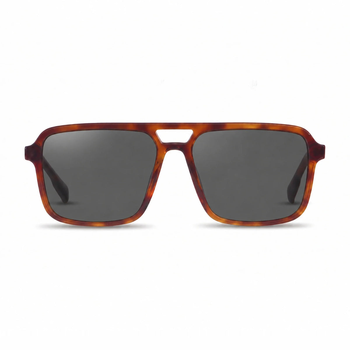 Lentes de sol Fiore 1014 Carey con cristal negro polarizado UV400, vista frontal para hombre y mujer #color_negro #foto_frontal
