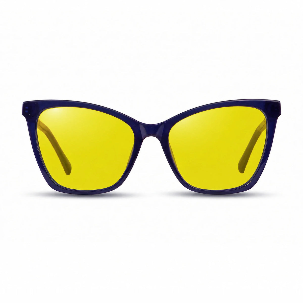 Lentes de sol Fiore 10172 Azul con cristal amarillo polarizado UV400, vista frontal para mujer #color_amarillo #foto_frontal
