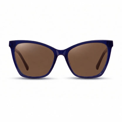 Lentes de sol Fiore 10172 Azul con cristal café polarizado UV400, vista frontal para mujer #color_cafe #foto_frontal