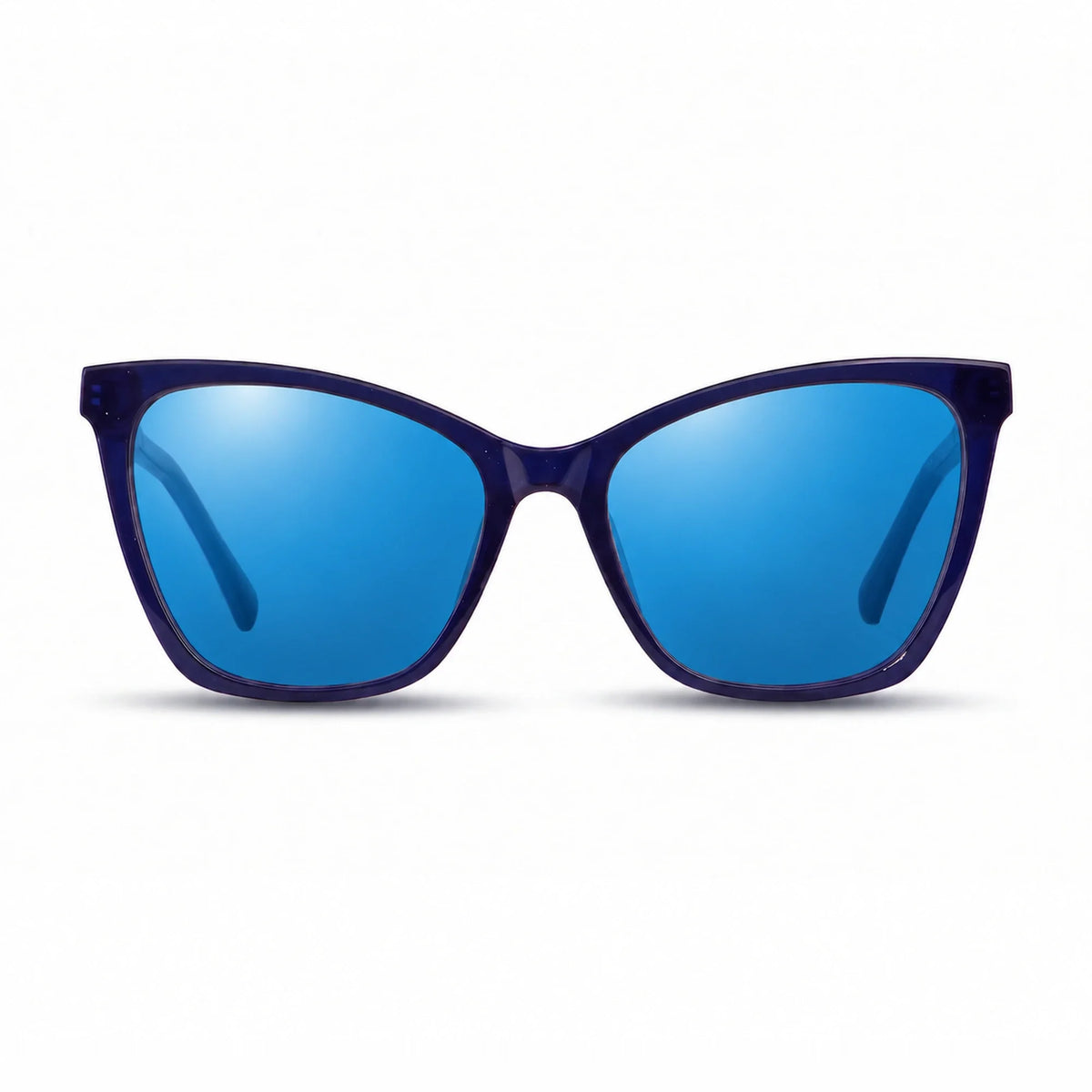 Lentes de sol Fiore 10172 Azul con cristal espejado azul polarizado UV400, vista frontal para mujer #color_espejado-azul #foto_frontal