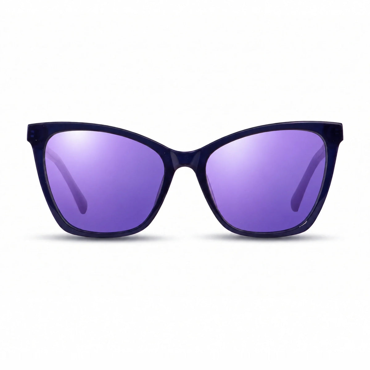Lentes de sol Fiore 10172 Azul con cristal espejado morado polarizado UV400, vista frontal para mujer #color_espejado-morado #foto_frontal