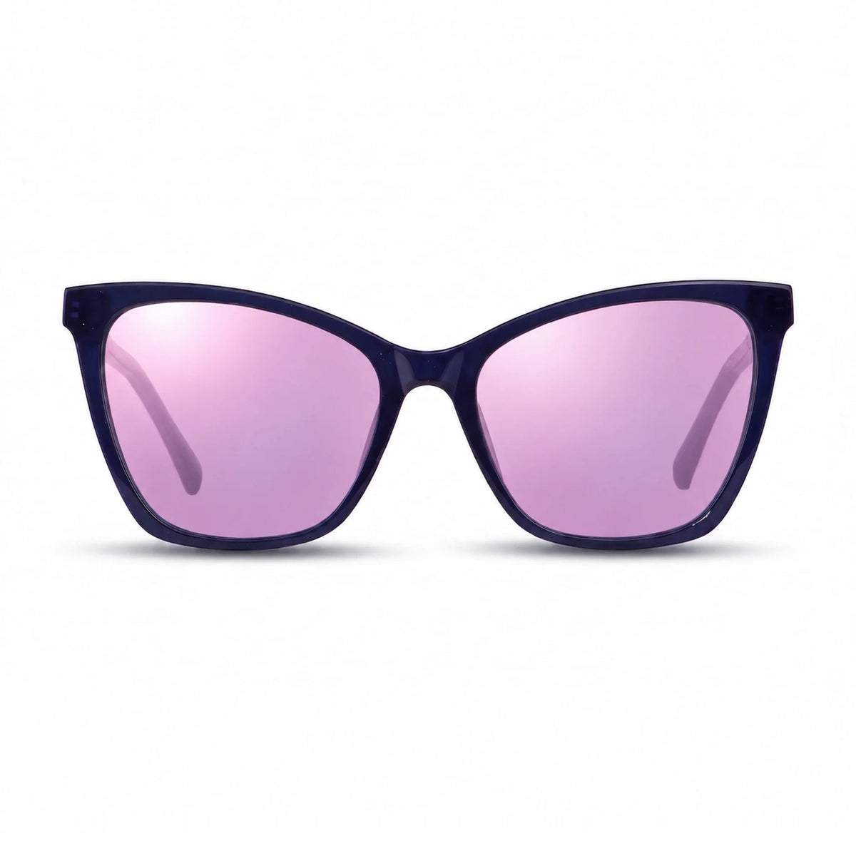 Lentes de sol Fiore 10172 Azul con cristal espejado rosado polarizado UV400, vista frontal para mujer #color_espejado-rosado #foto_frontal