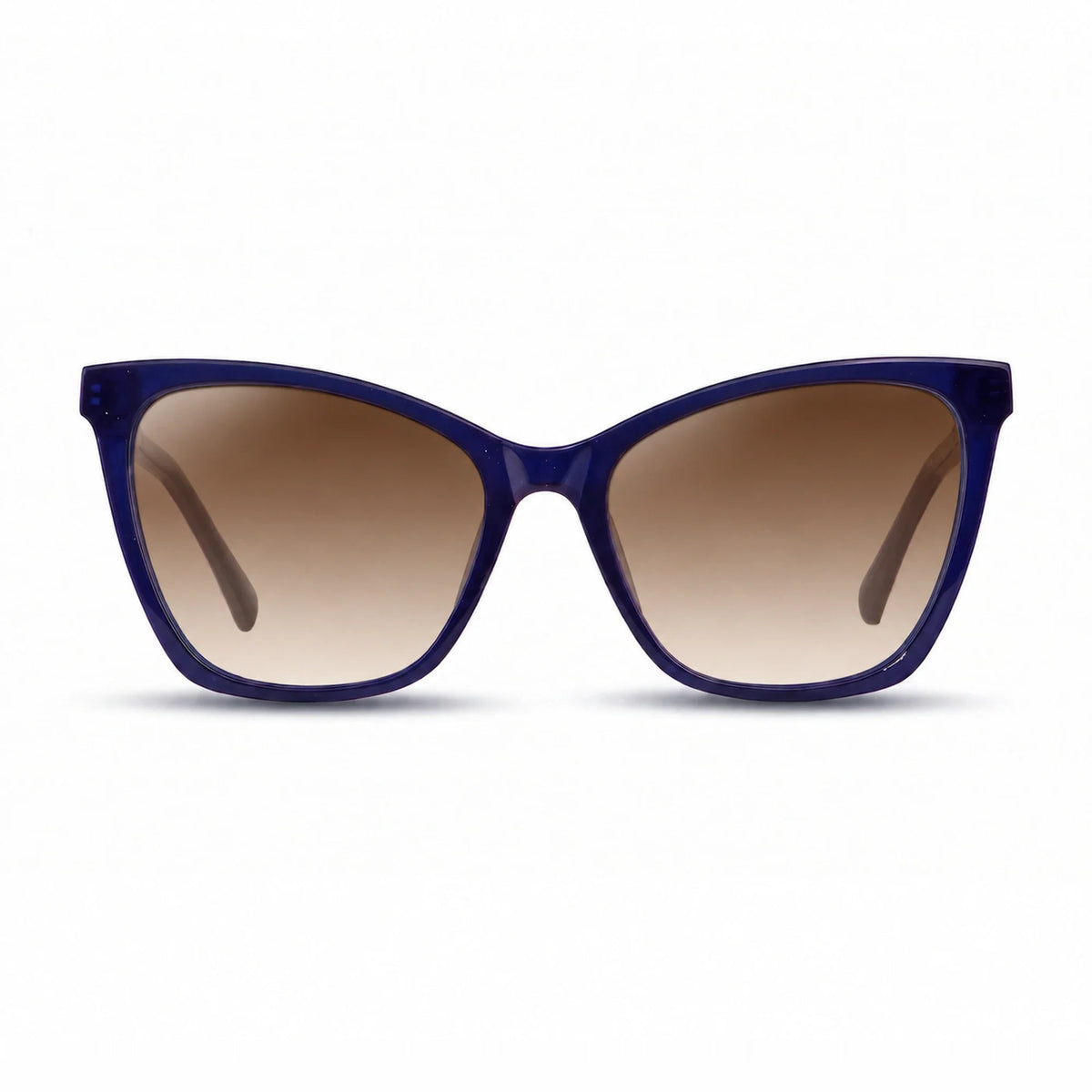Lentes de sol Fiore 10172 Azul con cristal gradiente café polarizado UV400, vista frontal para mujer #color_gradiente-cafe #foto_frontal